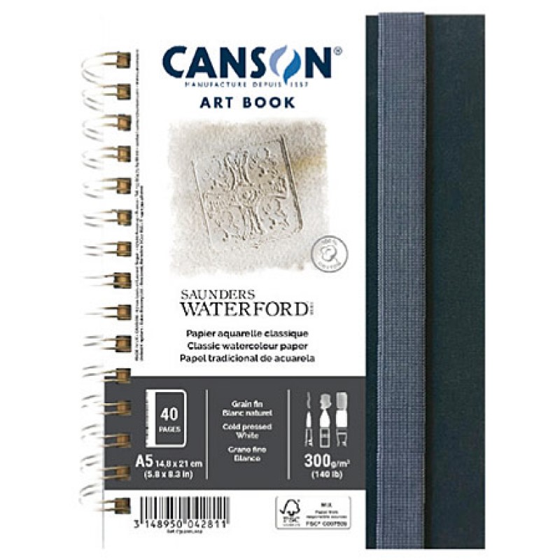 Canson - Saunders Waterford® 精裝全棉水彩畫簿│A5│20張