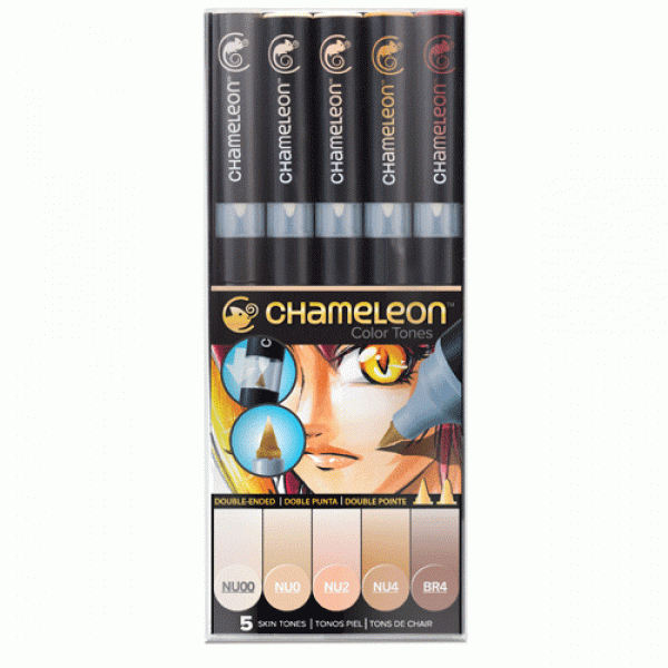 Chameleon 5支裝漸變色marker 皮膚色系列 