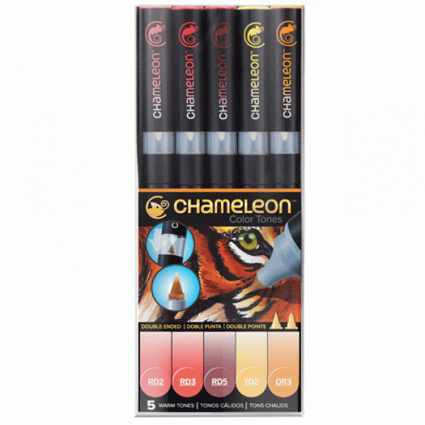 Chameleon 5支裝漸變色marker 暖色系列 