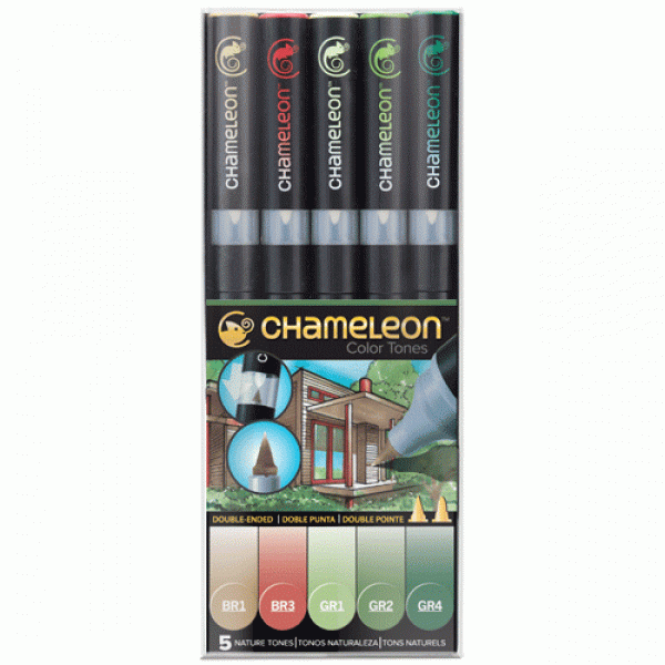 Chameleon 5支裝漸變色marker 自然色系列 