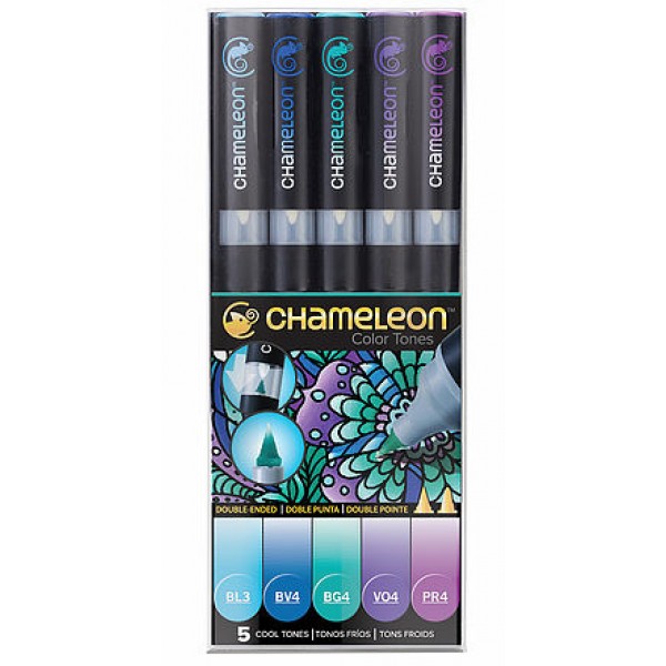 Chameleon 5支裝漸變色marker 冷色系列 