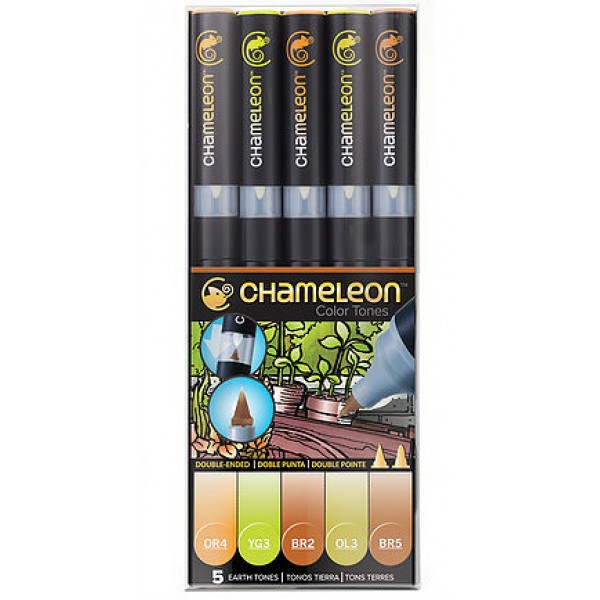Chameleon 5支裝漸變色marker 土色系列 