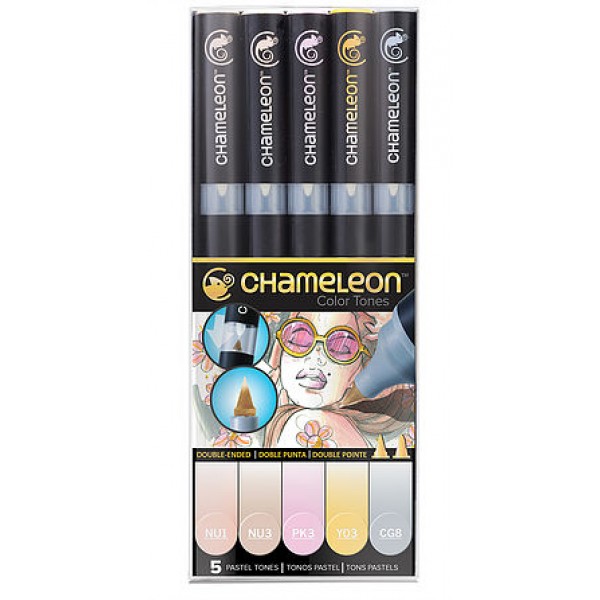 Chameleon 5支裝漸變色marker 粉色系列 